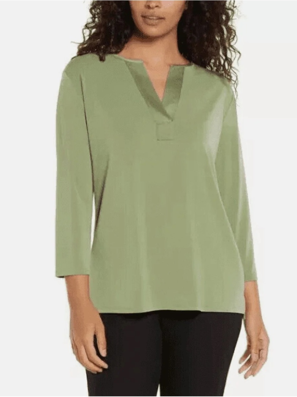 Banana Republic Relaxed Split-Neck Women's Top in Sage Green